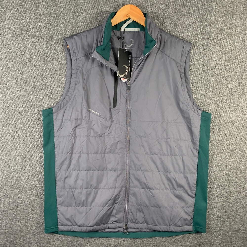 Zero Restriction Z625 Vest Men Extra Large Gray Golf Primaloft NEW